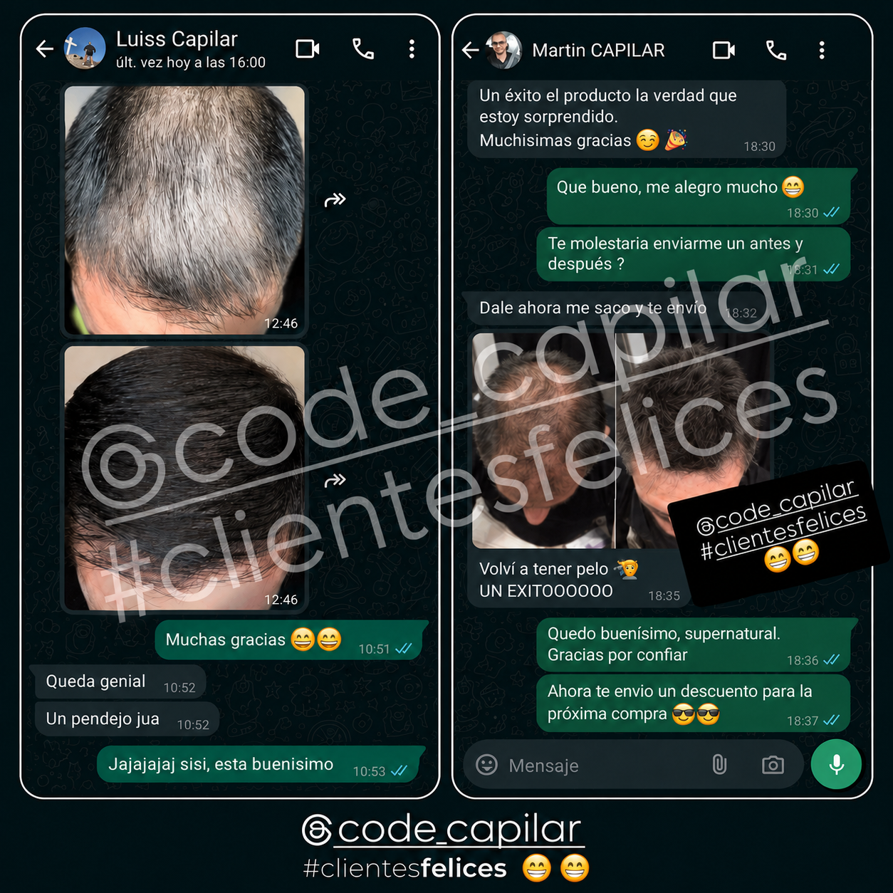 Mensajes reales de clientes Code Capilar